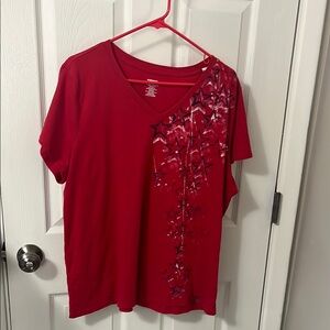 Faded Glory Red Graphic Short Sleeve Tee